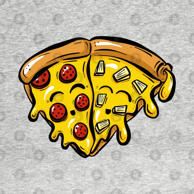 Pepperoni Loves Pineapple Pizza Slices by Squeeb Creative